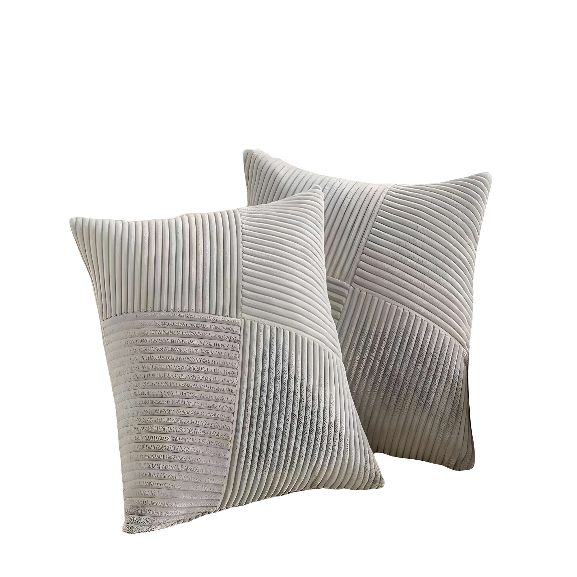 Genérico - Pack De 2 Fundas De Cojin Felpa Gris