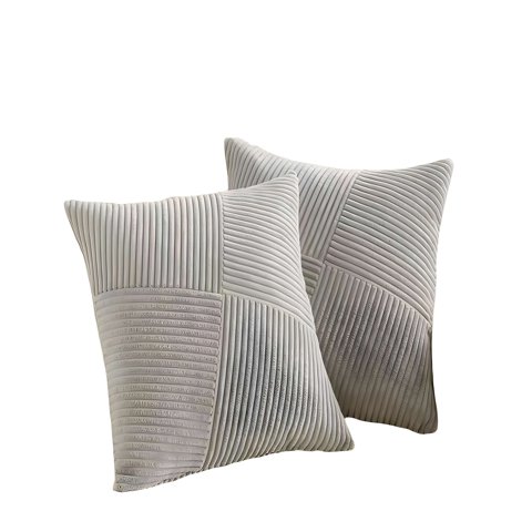 Genérico - Pack De 2 Fundas De Cojin Felpa Gris