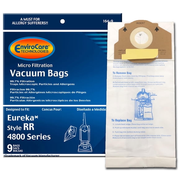 Bolsas de repuesto EnviroCare para aspiradora Eureka RR 61115, paquete de 9