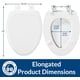 thumbnail image 5 of Asiento de Inodoro Mayfair Linden Alargado de Madera con Cierre Lento Blanco, 5 of 8