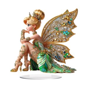 Magideal - Joyas De Cuento De Hadas Acrílico, Corazón De Mesa 2D Decoración Del Hogar, Decoración De Escritorio De Colección Con Base Para El Gabinete De Dormito