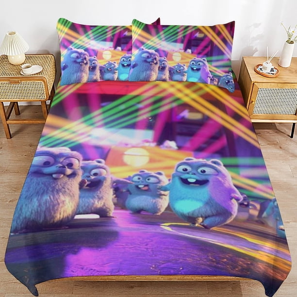 Grizzy And The Lemmings Comforter Set 3 Pieces Quilt Cover Set Soft Bedding Sets for All Seasons
