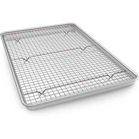 Half Sheet Pans with Rack Set, 18 Inch Commercial Quality Baking Set