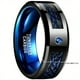 thumbnail image 2 of Stunning 8MM Wide Dragon Pattern Blue Carbon Fiber Men's Tungsten Ring - USA Size 7-14, 2 of 4