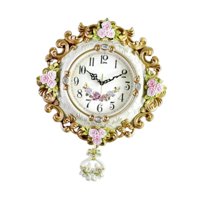 Bothyi - Reloj Colgante De Pared Decoración Elegante De Arte De Pared Para Comedor Restaurante De Guardería Flores Rosadas