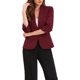 thumbnail image 1 of BLAZER de solapa de chal INSPIRE CHIC para mujer, mangas 3/4, bolsillo, traje de trabajo de un solo botón, M Burdeos, 1 of 6