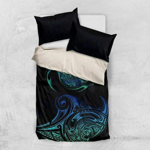 Juego De Cama Animales Marinos Polinesia Patrón Polinesio Dt02