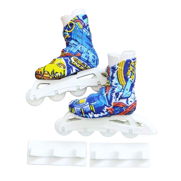 Patines de hielo para dedos novedosos, juguetes de aprendizaje, mini rampas, juegos de dedos, actividades, entretenimiento, deportes para niñas y niños, adultos y adolescentes. Azul
