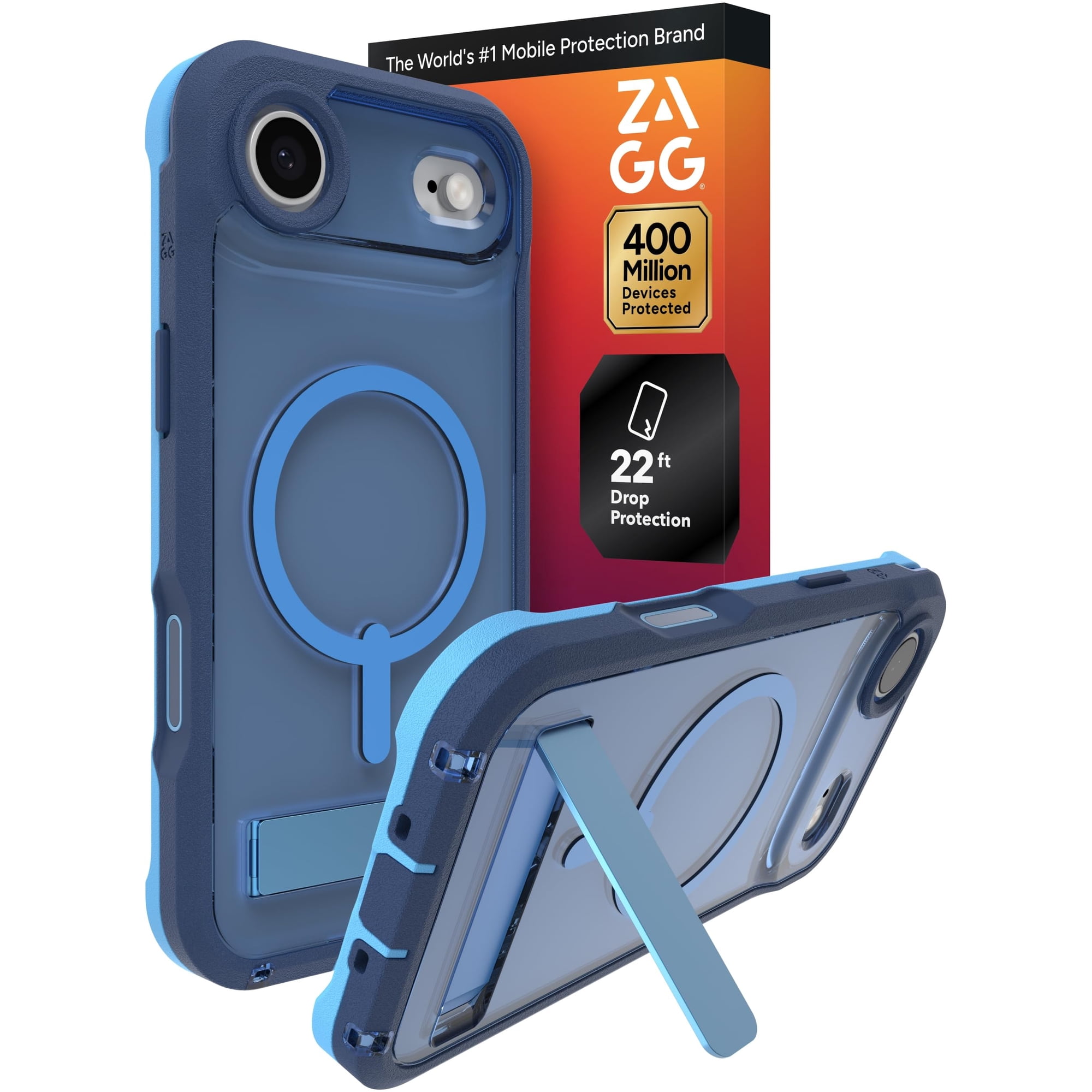 Funda De Teléfono Zagg Rainier Con Soporte Para Iphone Air Blue Cobalt