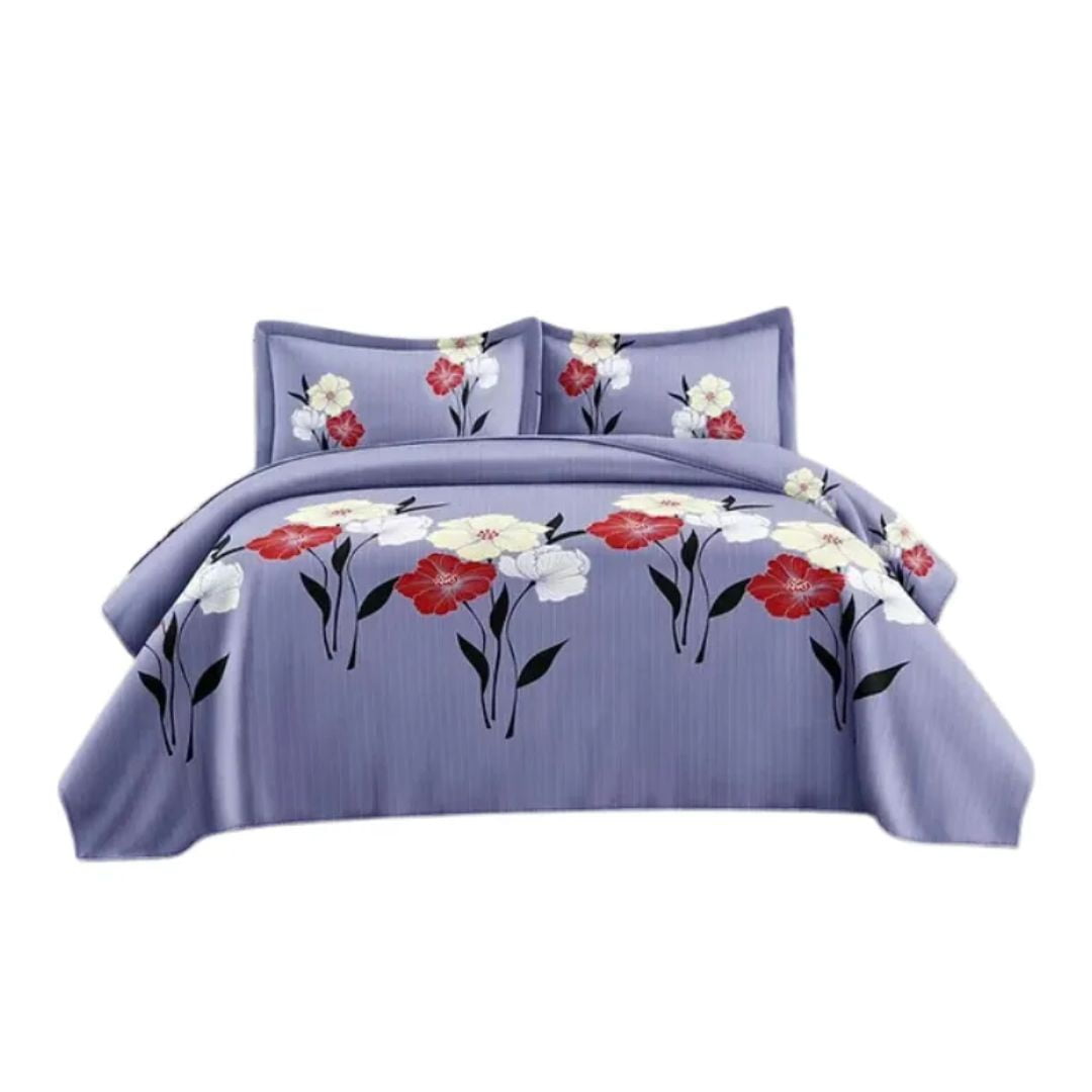 Genérico - Cubrecama Quilt Verano 2 Plazas - Lila Flores Flh1828