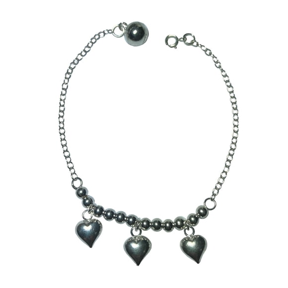 Pulsera de plata 925 , corazones