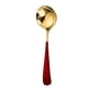 thumbnail image 1 of XmhyTop 4 piezas Cucharas Redondas de Acero Inoxidable Oro Rojo, 15.8*4.3cm - Ideal para Sopas, Guisos y Servicio Elegante en Hogar y Restaurantes, 1 of 5