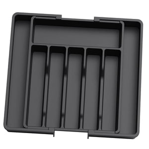 Bothyi - Bandeja Extensible Para Utensilios De Cocina, Bandeja Para Cubiertos Para El Hogar, Comedor, Hotel, Color Negro