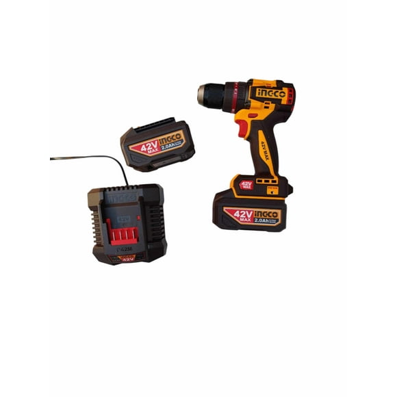 Taladro Percutor Brushless 42v + 2bats + Cargador + Full Set Amarillo 30000bpm