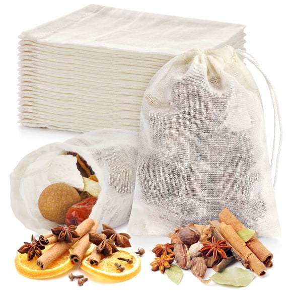 Infusor de té Linyumuxiang 36 unidades 8×10 cm de algodón con cordón