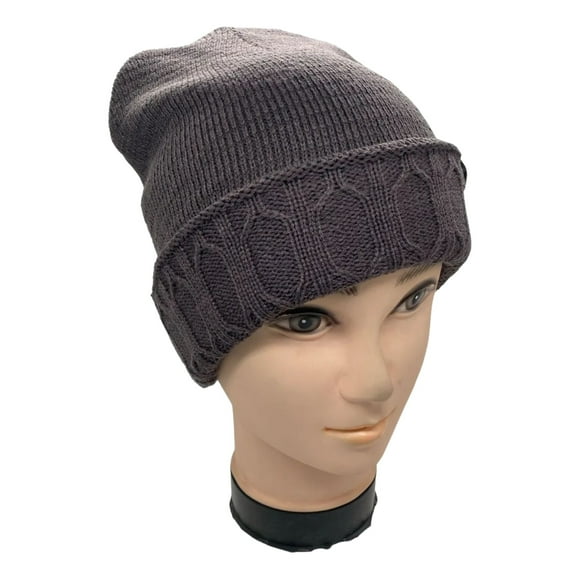 Gorro Beanie Con Doblez Y Tejido Unicolor Forro Chiporro Unisex Jovenes Adulto