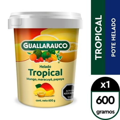 Helado Sabor Tropical Pote 600 G Guallarauco
