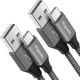 thumbnail image 1 of Cable de carga USB-A a USB-C de 6 pies 3 A de carga rápida, paquete de 2 unidades, 1 of 7
