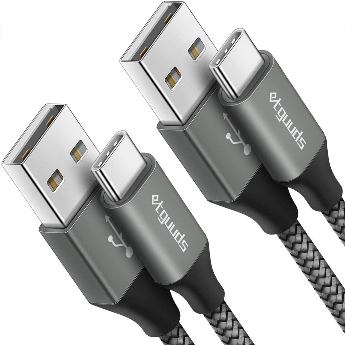 Etguuds - Cable De Carga Usb-a A Usb-c De 6 Pies 3 A De Carga Rápida, Paquete De 2 Unidades