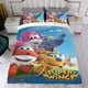 thumbnail image 4 of Super Wings Conjunto de sábanas temático, trío de piezas, cómodo y amigable con la piel, diseño único, regalo de decoración para el hogar para familiares, amigos y fans, 90 cm * 190 cm, 4 of 6