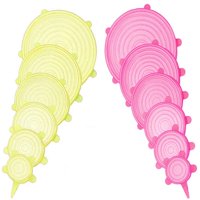 Juego De Tapas Elásticas De Silicona Jyyhsf, 12 Unidades, 6 Tamaños, Almacenamiento De Alimentos