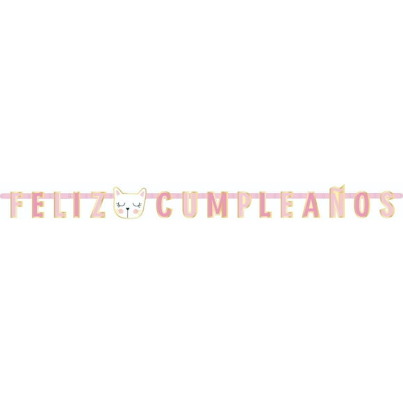 Guirnalda feliz cumpleaños de gato