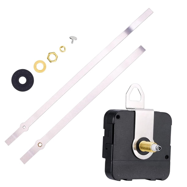 Kits de mecanismo de movimiento de reloj de pared que funcionan con pilas, Kit de Motor de reloj de repuesto, accesorios, timbre de movimiento con man 1 par de manos plateadas.
