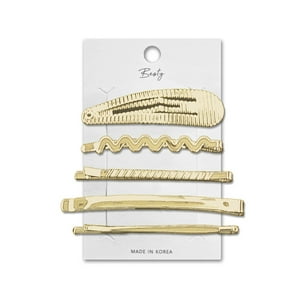 Besty - Set Clip Y Horquillas Metálicas Para Cabello X 5U Dorado