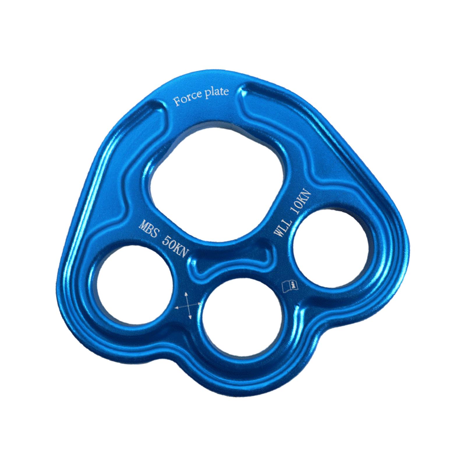 Magideal - Paw Rigging Plate Metálica Con Sistema De Múltiples Anclajes Placa De Protección Con 4 Agujeros Accesorio De Rescate Y Descenso Herramienta Portátil Azul