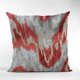 thumbnail image 4 of Cojín Plutus Brands Velvet Glamour rojo y gris, hecho a mano en EE. UU., 4 of 5