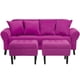 thumbnail image 1 of Sofa Lua 3C + 2 Pouf Felpa 20 Fucsia, 1 of 6
