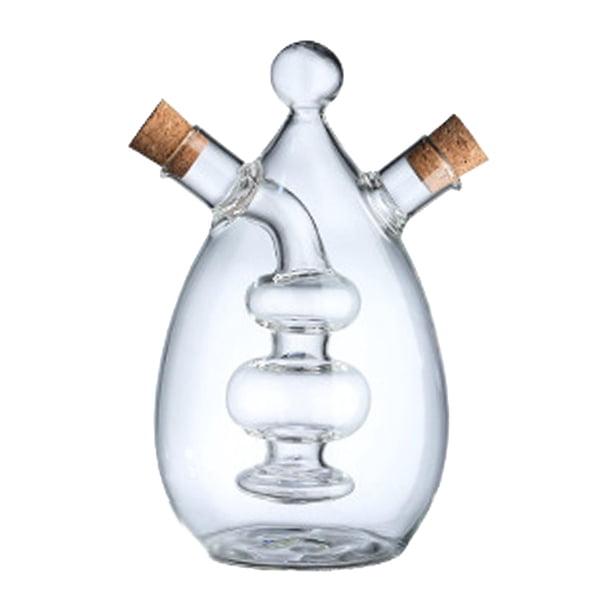 Dispensador De Aceite 2 En 1, Botella Clásica De Vidrio Transparente A Prueba De Fugas Para Jugo De Barbacoa Casera