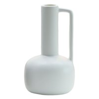 Bothyi - Arreglo De Flores De Jarrón De Arte De Cerámica 7.68 Pulgadas De Altura Para Decoración De Sala De Estar Blanco