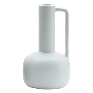 Bothyi - Arreglo De Flores De Jarrón De Arte De Cerámica 7.68 Pulgadas De Altura Para Decoración De Sala De Estar Blanco