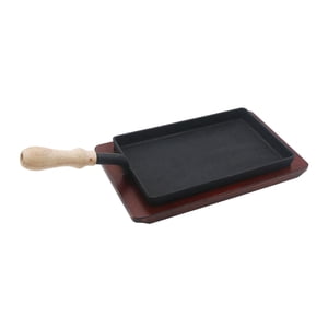 Magideal - Plancha De Hierro Fundido, Sartén Antiadherente Para Asar, Sartén Ergonómica Portátil Para Asar, Sartén Para Huevos, Estufas De Gas, Rvs, Interiores Y