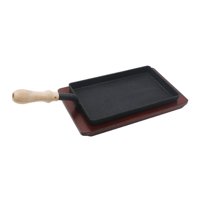 Magideal - Plancha De Hierro Fundido, Sartén Antiadherente Para Asar, Sartén Ergonómica Portátil Para Asar, Sartén Para Huevos, Estufas De Gas, Rvs, Interiores Y