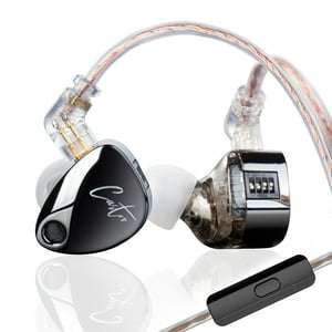 Keephifi - Auriculares Intraurales Kz Castor Con Micrófono, Color Negro Y Plateado