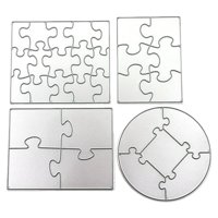 Magideal - Juego De Plantillas De Troqueles De Corte Para Álbumes De Recortes, Con Forma De Rompecabezas, Para Repujado De Metal, De Acero Al Carbono, Reutilizab