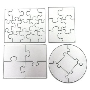 Magideal - Juego De Plantillas De Troqueles De Corte Para Álbumes De Recortes, Con Forma De Rompecabezas, Para Repujado De Metal, De Acero Al Carbono, Reutilizab
