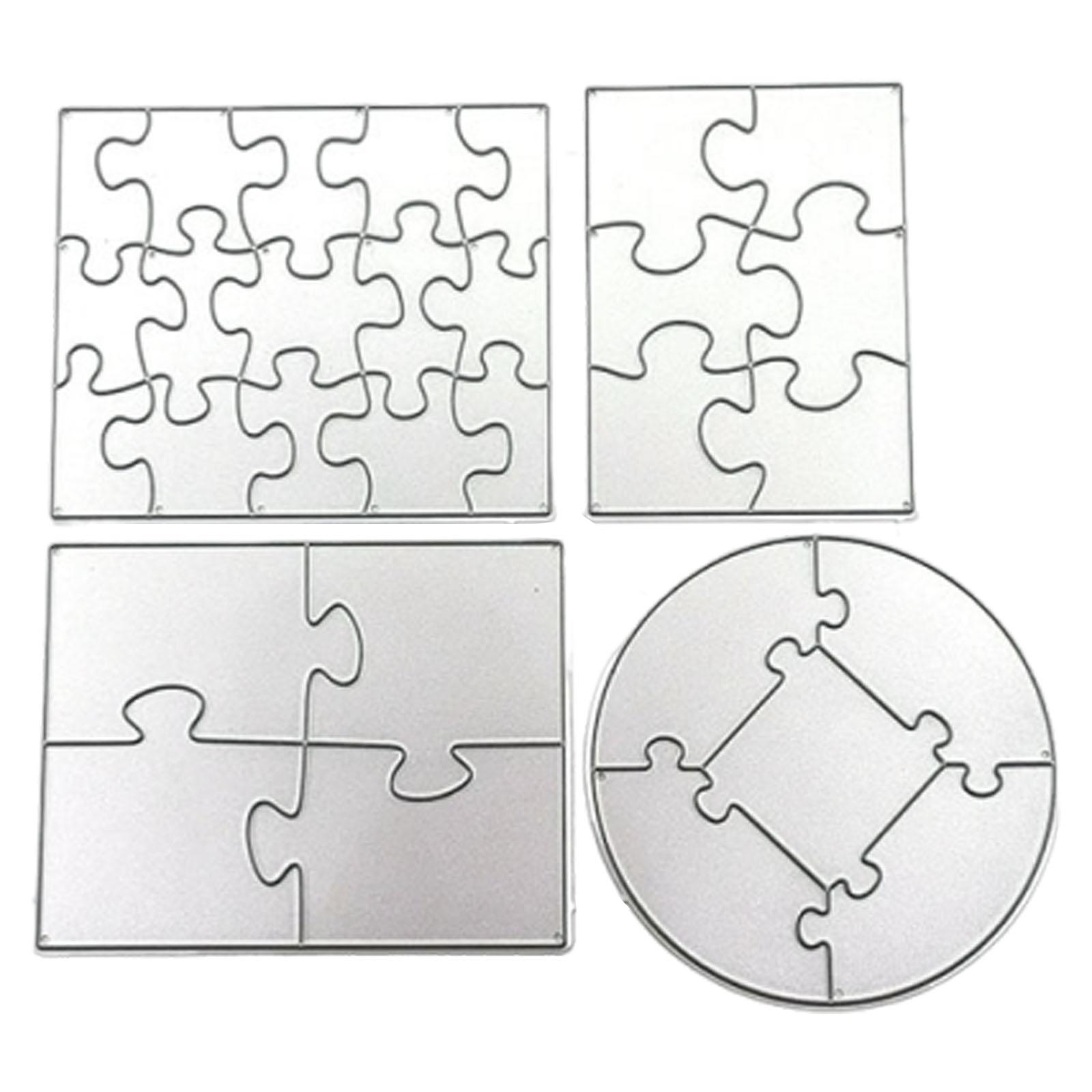 Magideal - Juego De Plantillas De Troqueles De Corte Para Álbumes De Recortes, Con Forma De Rompecabezas, Para Repujado De Metal, De Acero Al Carbono, Reutilizab