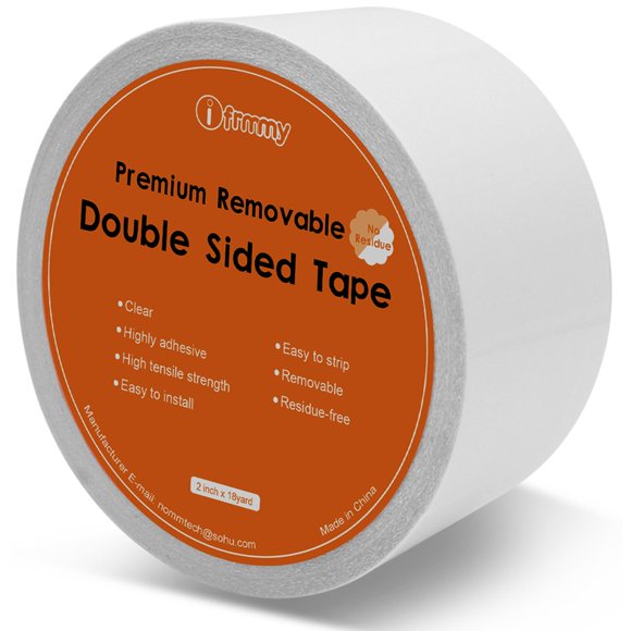 Cinta adhesiva de doble cara i frmmy 5 cm × 4,5 m sin residuos, transparente