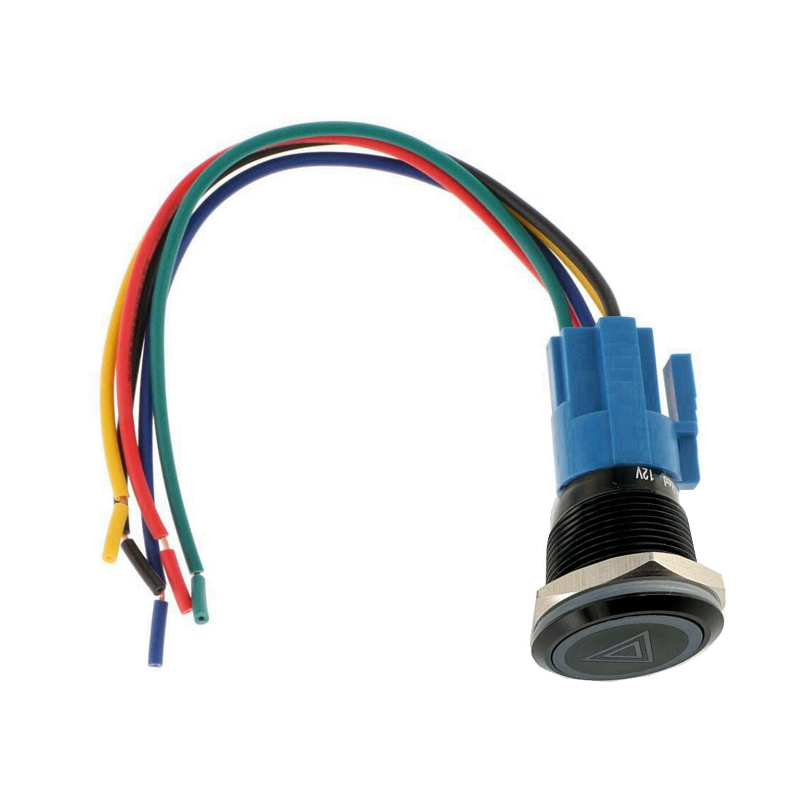 Magideal - Botón De Interruptor De Luces De Peligro, Botón De Interruptor De Doble , Interruptor De Botón De Luz De Advertencia Universal, Para Vehículos