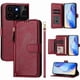 thumbnail image 1 of Funda tipo cartera para ZTE Blade A55 con bolsillo con cremallera, tarjetero, soporte, correa para la muñeca y tapa de cuero Rojo, 1 of 5