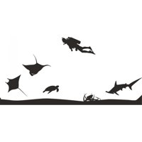 Rienda Libre Graphics - Decomural Under The Sea Diving Fish Scene Ws-17849