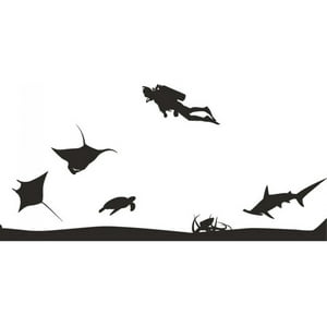 Rienda Libre Graphics - Decomural Under The Sea Diving Fish Scene Ws-17849