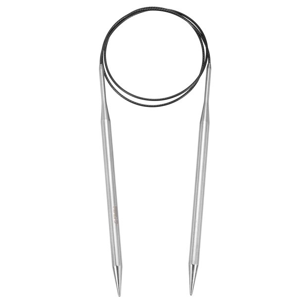 Uxcell Tamaño US 10.5 Agujas de Tejer Aguja Circular 32 pulgadas Redonda de Metal Acero Inoxidable para Proyectos Hechos a Mano DIY Tejido
