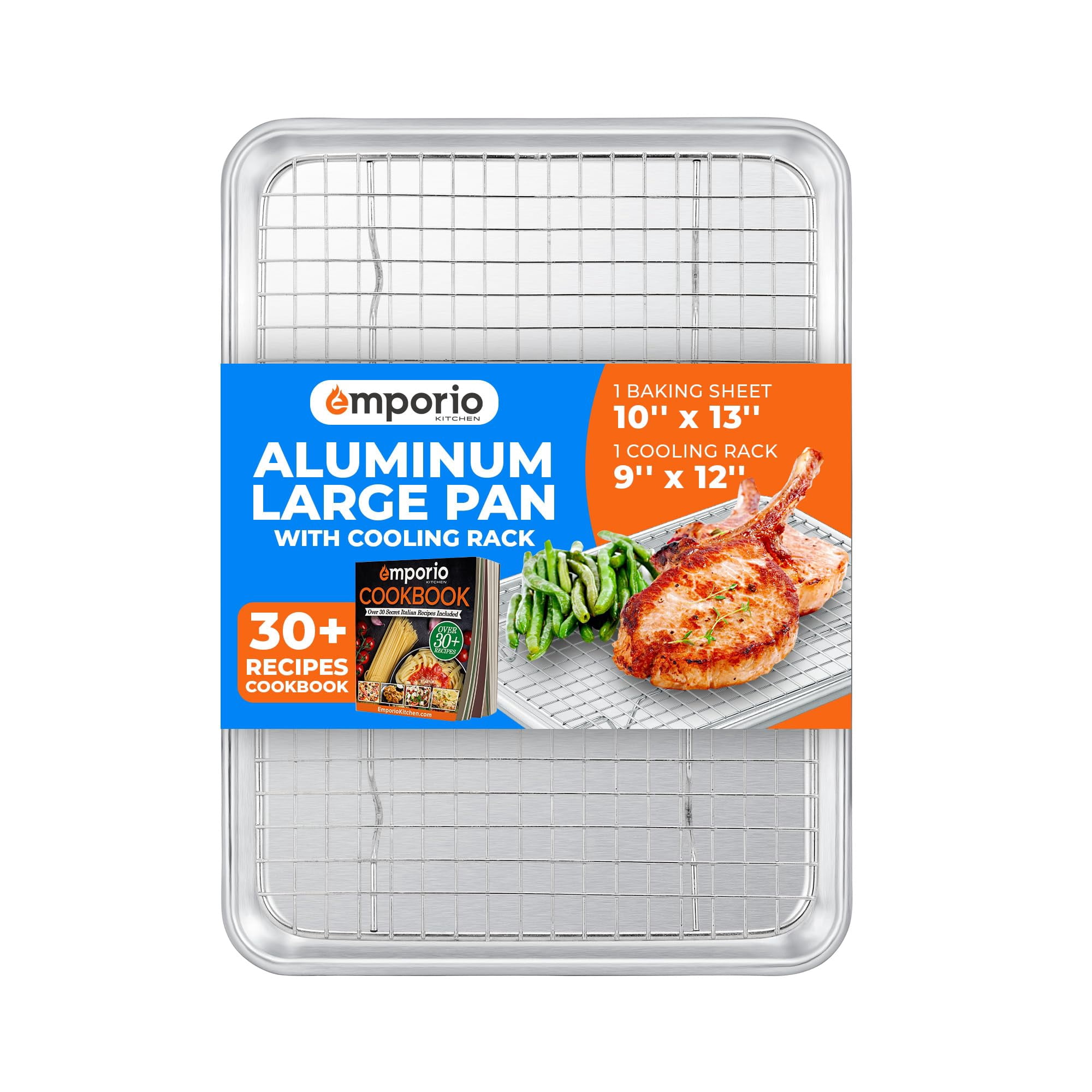 Juego De Bandeja Para Hornear Emporio Kitchen 25 X 33 Cm De Aluminio Con Rejilla
