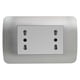 thumbnail image 1 of Enchufe Embutido Duplex 2p+t 16a Blanco / Plata Armado - Lexo, 1 of 3