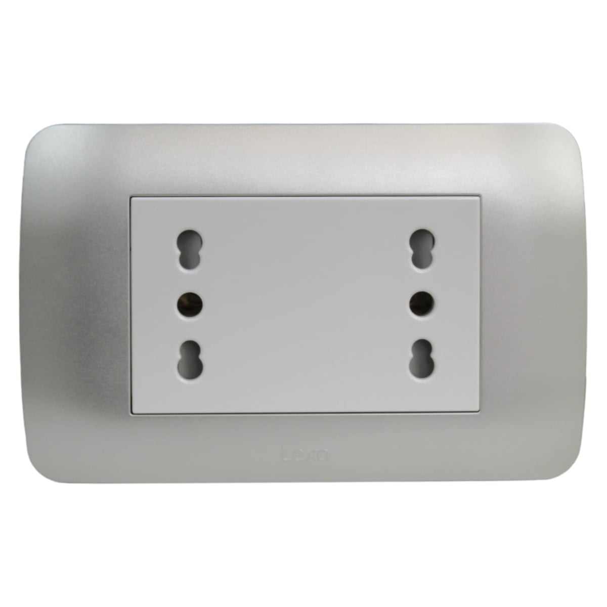 Enchufe Embutido Duplex 2p+t 16a Blanco / Plata Armado - Lexo