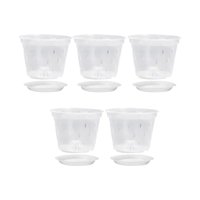 Ioensy - Macetas Transparentes Para Orquídeas, Macetero Transparente Para Sala De Estar Y Dormitorio Con Platillo De 5 Pulgadas
